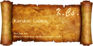 Kardos Csaba névjegykártya