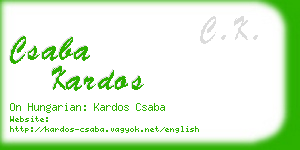 csaba kardos business card